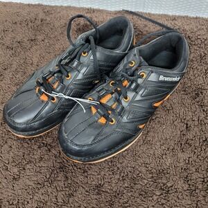 Brunswick Warrior Mens Bowling‎ Shoes Black Orange M-011 Size 7 FlexSlide Tech
